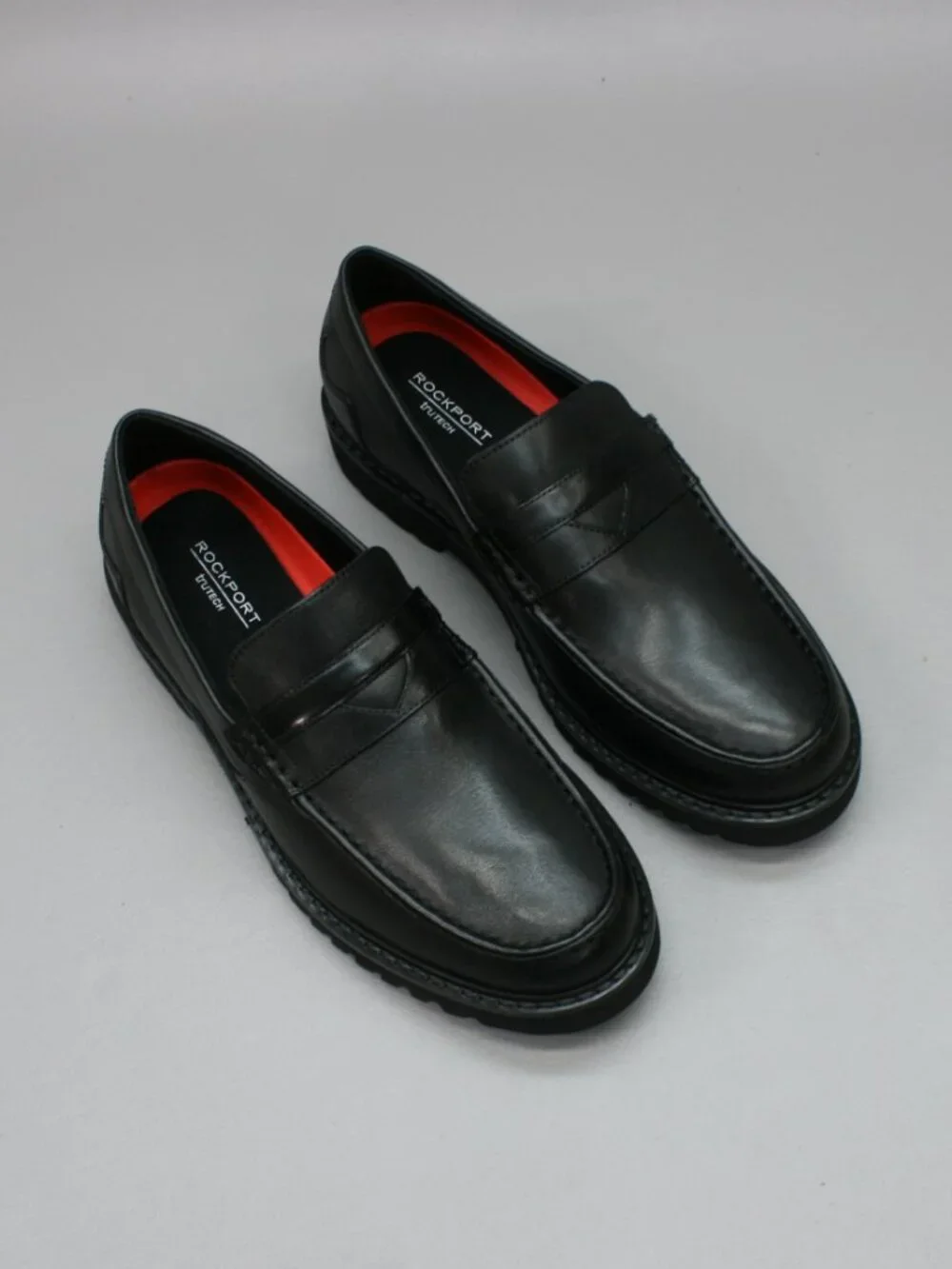Rockport Men's 9 M Maverick Penny Loafers Black Leather Loafers Slip-ons Shoes